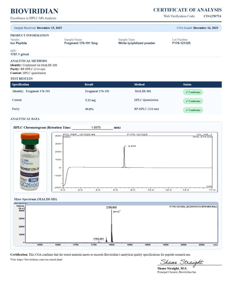 Fragment 176-191 COA