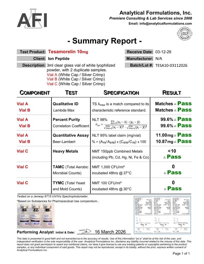 Tesamorelin COA